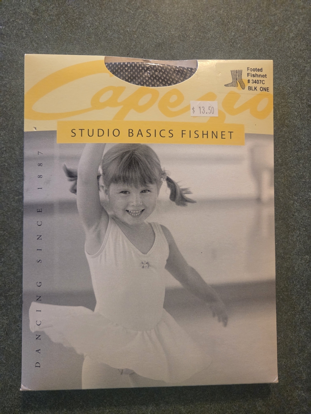 Capezio Black Studio Basics Fishnet Footed Tights for Kids